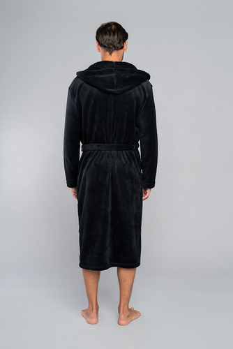 Mimas Szlafrok męski z kapturem Italian Fashion- szary