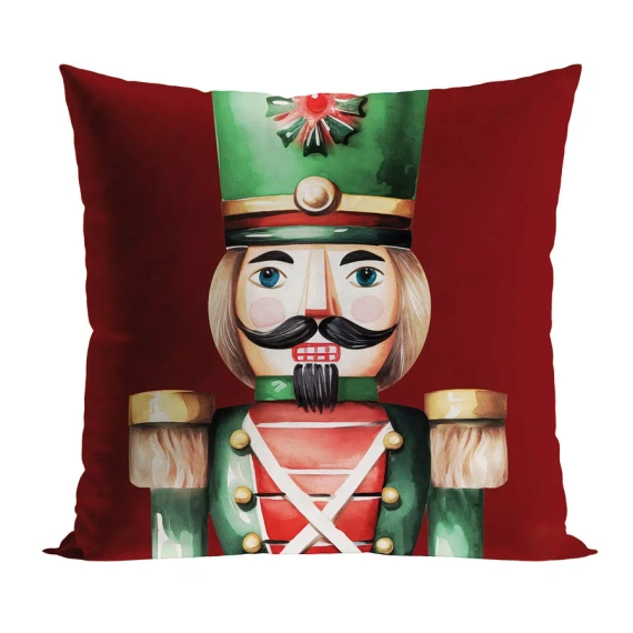 PBN279 Dziadki do orzechów Poszewka świąteczna Markizeta czerwony