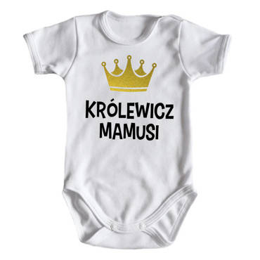 "KRÓLEWICZ MAMUSI" Moocha Body krótki rękaw biały