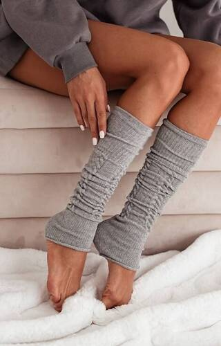 0705-001 Getry ażurowe Milena-  szary