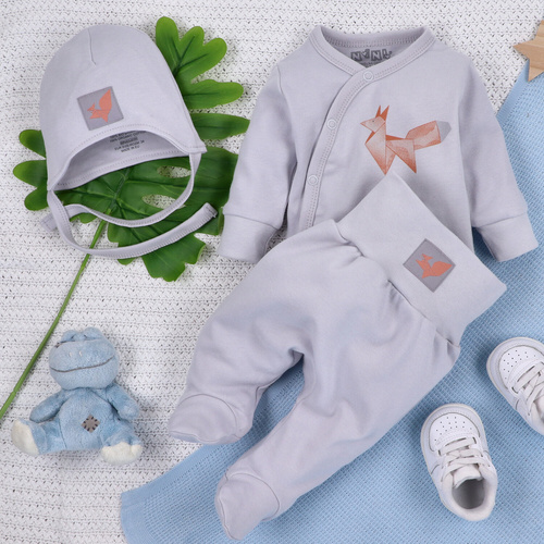 ABN-5382 Fun Origami Body kopertowe z bawełny organicznej Nini szary