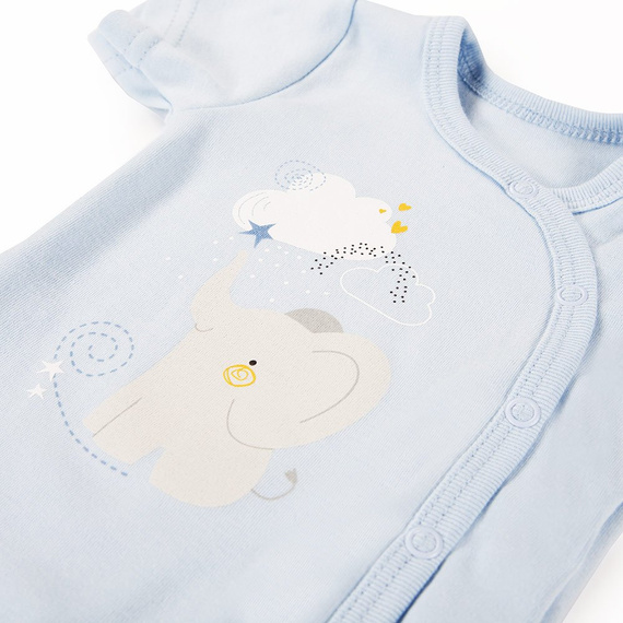 Mellow Ewa Klucze Rozpinane body z krótkim rękawem - niebieski