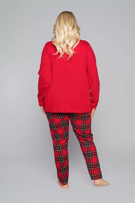 Zorza piżama damska długi rękaw, spodnie Italian Fashion - zielony/druk