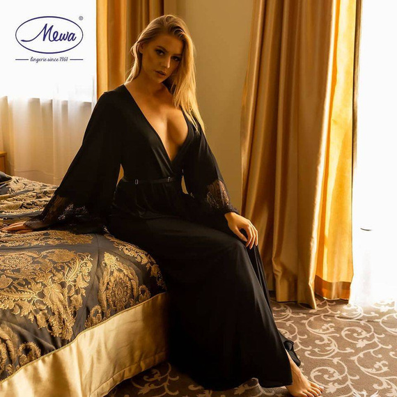 6258 Naomi Szlafrok peniuar Mewa - czarny