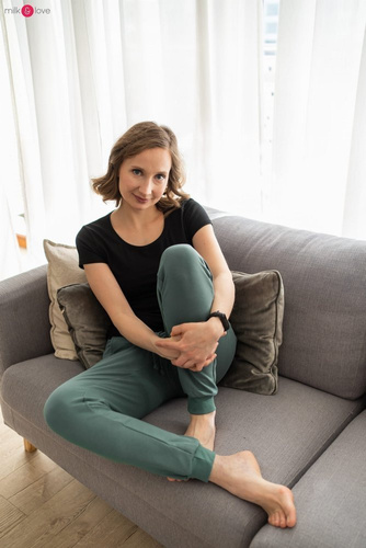 Spodnie Milk&Love dresowe ciążowe morska zieleń