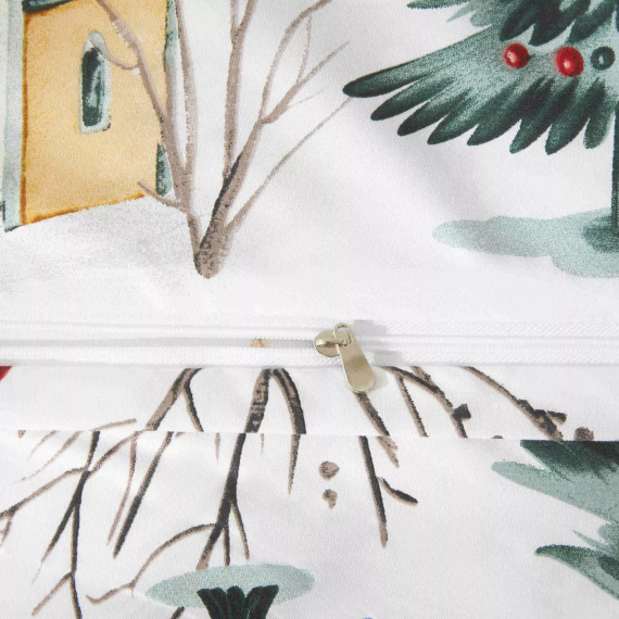 Xmass Skiing Pościel mikrosatynowa świąteczna biała I25 Spod Igły i Nitki – miękka, gładka i trwała