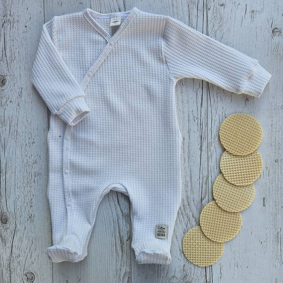 "Natural Waffel" Makoma Pajacyk niemowlęcy white