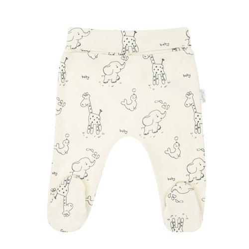 4800 02 Komplet wyprawkowy 4-częściowy nadruk "Animals" Nicol - ecru