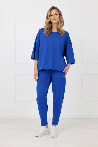 Spodnie dresowe Kaori Italian Fashion bawełna-kobalt