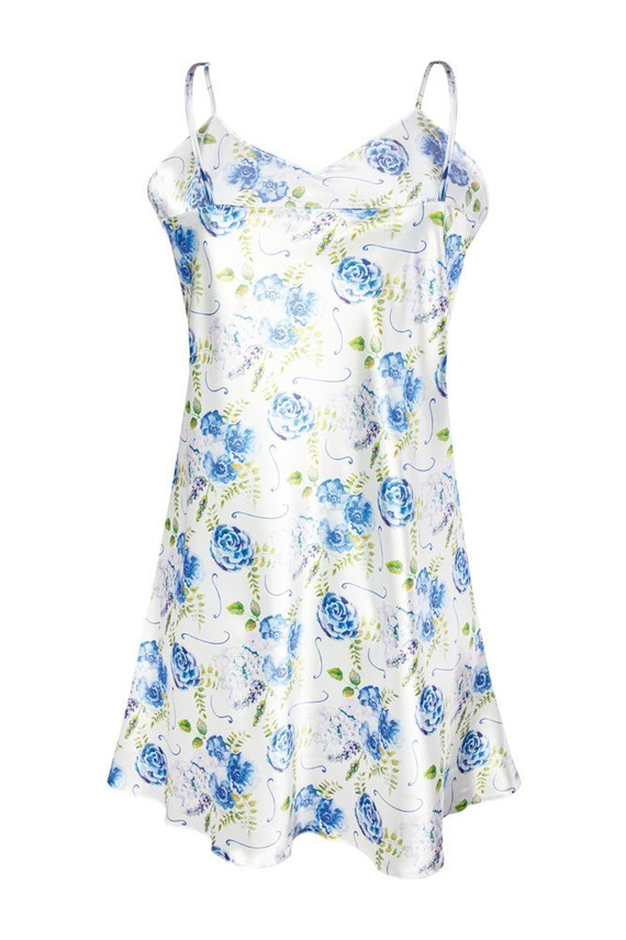 DK-HK Flowers Halka satynowa koszulka damska DKaren - 3 biały