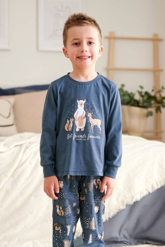 Piżama dziecięca 4324 "Animals" Unisex Doctor Nap - deep blue