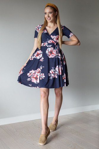 122 Sukienka ciążowa  i do karmienia MIRACLE- czarny