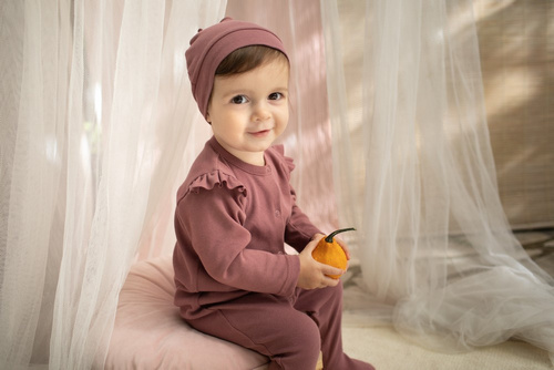 Tres Bien Pinokio Pajac niemowlęcy - róż ciemny 