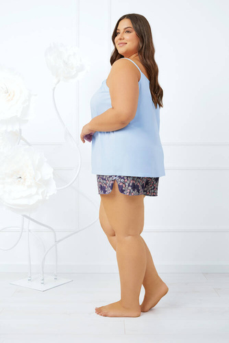 Gonesa Piżama Damska wąskie ramiączko, spodenki Italian Fashion - niebieski/druk