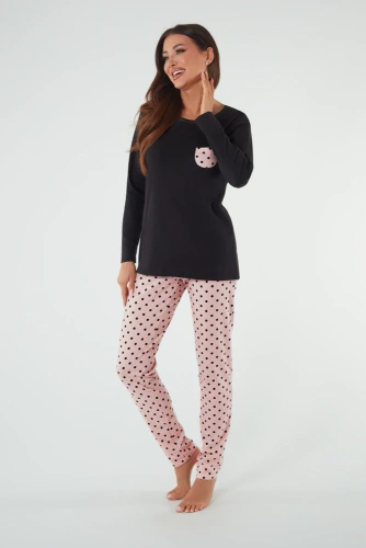 Buscato Piżama Damska długi rękaw, długie spodnie Italian Fashion