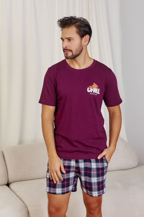 7201 "Chill" Piżama Męska Doctor Nap - burgundy
