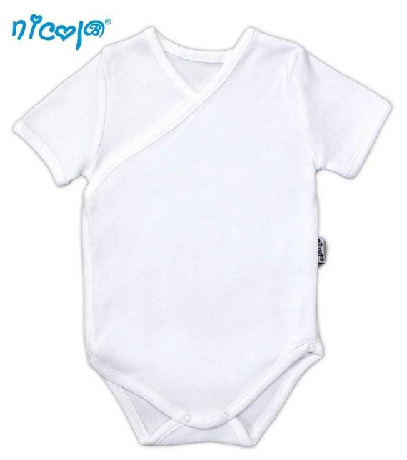 060 Body rozpinane z krótkim rękawem "Basic" Nicol - biały