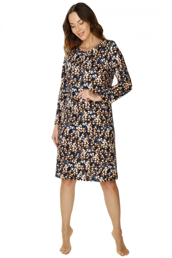 86675 Lucy Koszula nocna Mewa druk brązowy