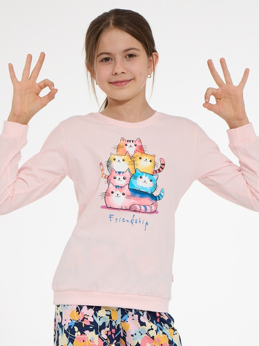 Piżama Dziewczęca Cornette Young Girl 592/210 Friendship 100% Bawełna