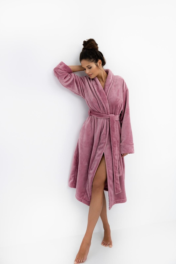 Chana Szlafrok damski Sensis wrzosowy– elegancki i wygodny, miękki materiał