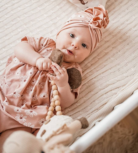 Daisy Eevi Czapka Turban dla dziewczynki - jasny róż