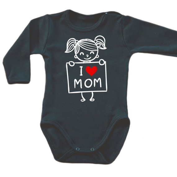 Body długi rękaw "I LOVE MOM" Moocha biały