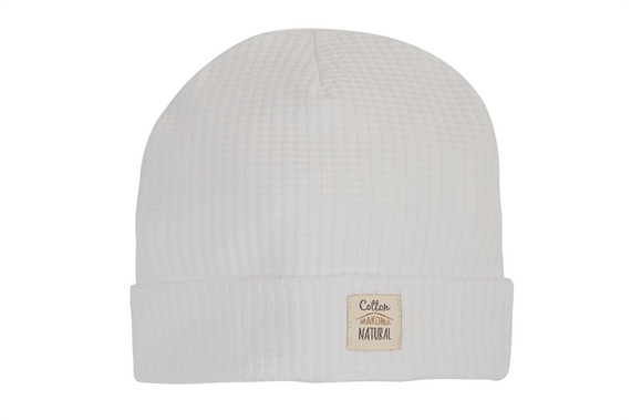 4249W "Natural Waffel" Czapeczka niemowlęca Makoma white 