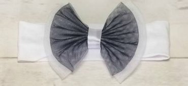 Bambarillo opaska z kokardką biały