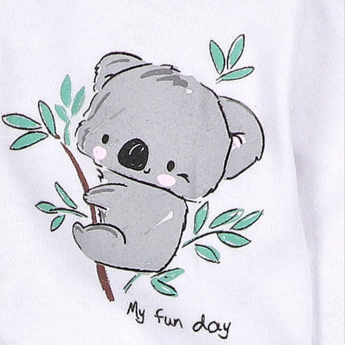 ABN-5207/BIA Sweets Koala Pajacyk z bawełny organicznej Nini biały