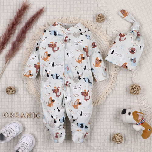 ABN-3586/PIE Psiaki Pajacyk z bawełny organicznej Nini druk