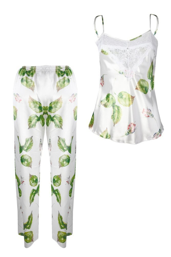 Flowers Komplet Damski Piżama DKaren - DK-KC 2 biały