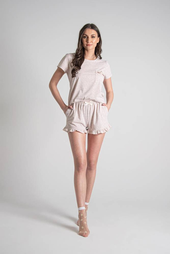 678 Mariposa II Piżama Damska Forex - beżowy melange