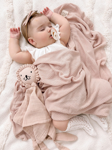 Doudou Lion Yosoy Pluszowa przytulanka - pudrowy róż