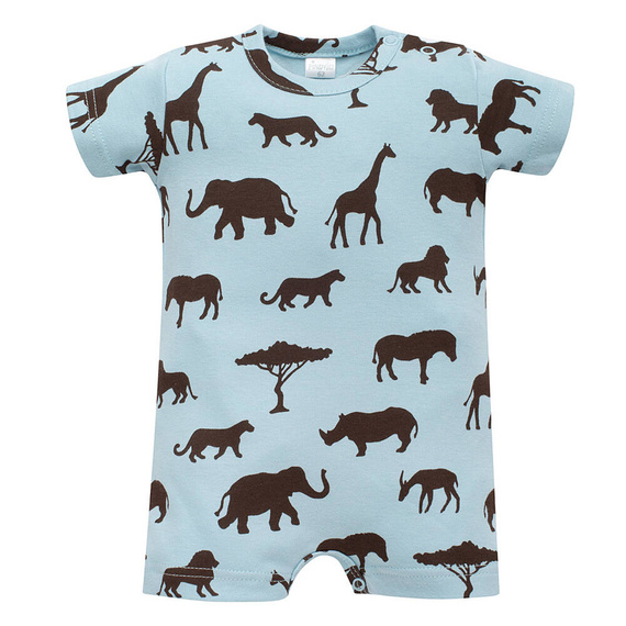 Safari Pinokio Rampers niemowlęcy - afryka niebieski