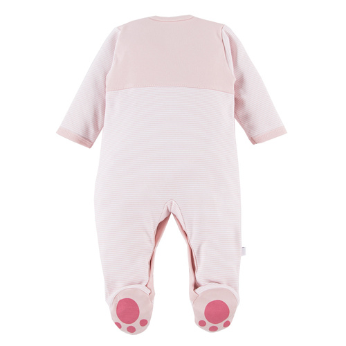 Big Bear Eevi Pajac ze stópkami - różowy paski