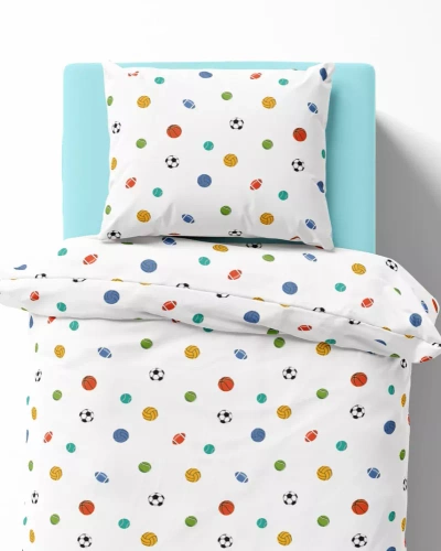 5442 A Sportowy Sen Pościel dziecięca bawełniana Detexpol biały
