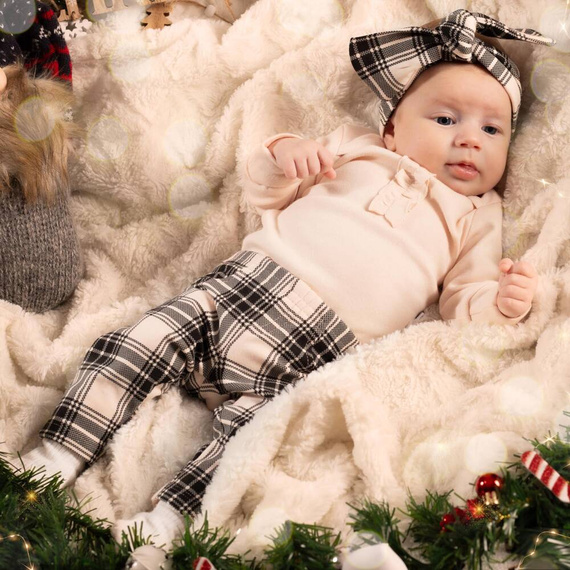 Body z długim rękawem 163633 "Magia Świąt" Nicol - beżowy/ falbanka