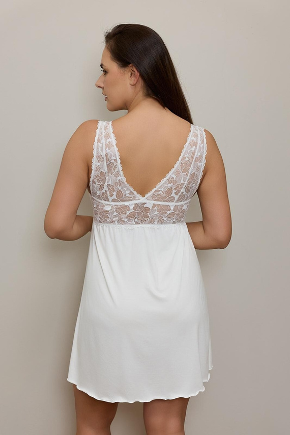 Koszula Hannah Big KM32 Mefemi by Nipplex Milk Wiskoza Koronka Plus Size