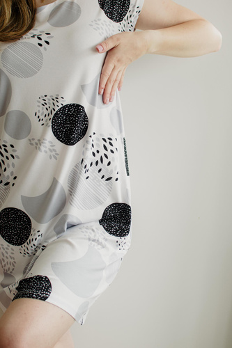 860 Amelia Koszula nocna De Lafense – krótki rękaw, miękka wiskoza - szary