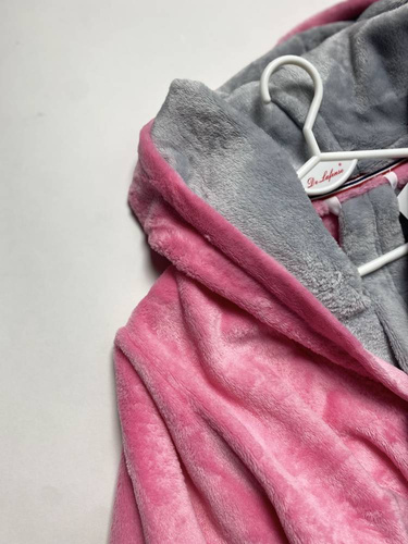 627 Soraya Krótki Szlafrok damski Forex - róż / jasny szary