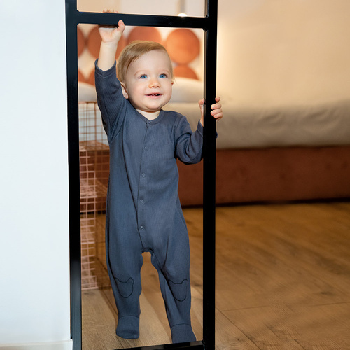 Magic Eevi Pajac ze stópkami - grafit prążek