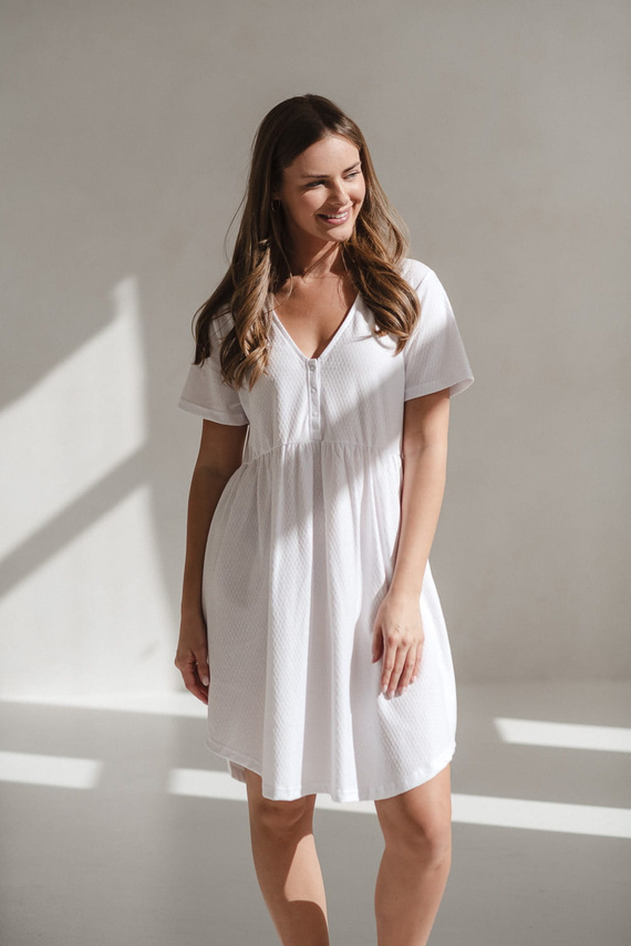 Aurora koszula nocna ciążowa i do karmienia Milk&Love biały