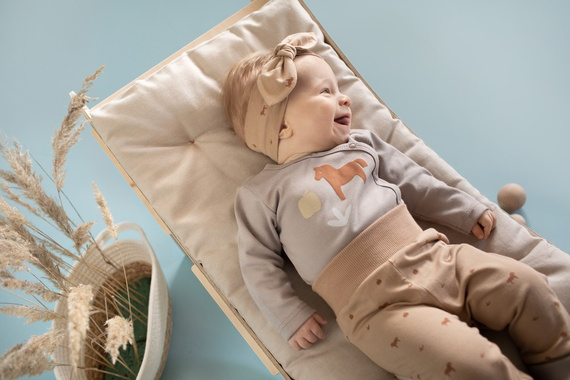 Wooden Pony Pinokio Opaska Dziecięca - brąz druk