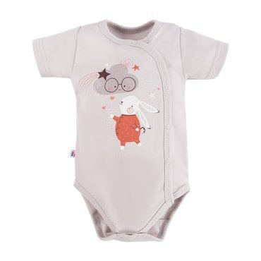 Mellow Ewa Klucze Rozpinane body z krótkim rękawem - szary