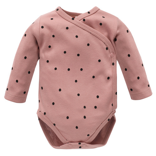 Tres Bien Pinokio Rozpinane body dla dziewczynki- róż groszki