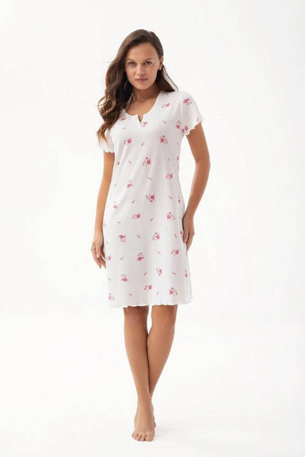 186 Koszula Nocna Luna - ecru- amarant