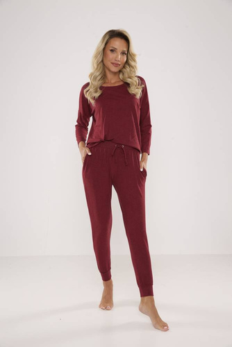 555 Paula Piżama Damska De Lafense - bordo