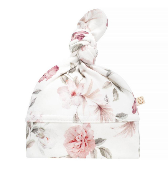 Czapeczka Boho Flowers Pink z bawełny organicznej Yosoy