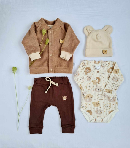 3717P Teddy Marija Bluza polarowa - brąz