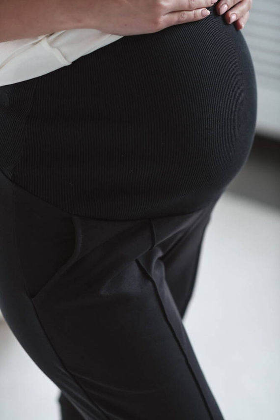 GraceFit Mama klasyczne spodnie ciążowe Milk&Love grafitowy